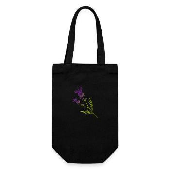 Schottland Distel Blume Tattoo Design Geschenkidee - Geschenkbeutel für Flaschen - Schwarz - Vorne