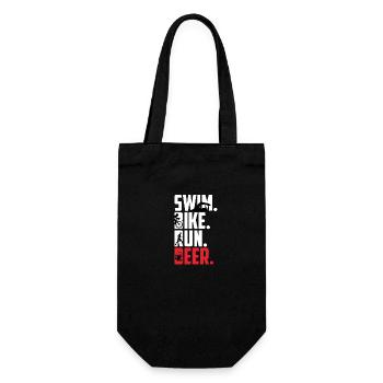 Swim Bike Run Beer Triathlete Gift Triathlon - Gift Bag for Bottles - black - Front