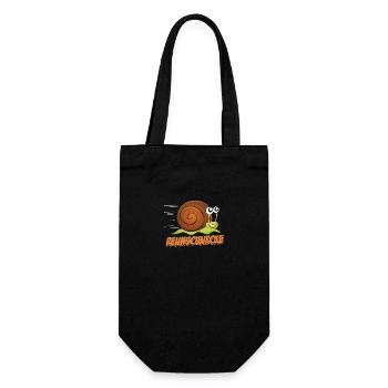 Marathon Halbmarathon Geschenk Rennschnecke - Geschenkbeutel für Flaschen - Schwarz - Vorne
