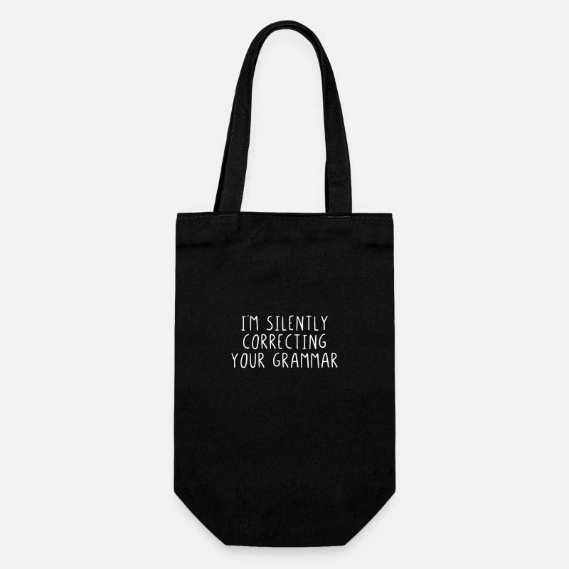 I´m silently correcting your grammar - Geschenkbeutel für Flaschen - Schwarz