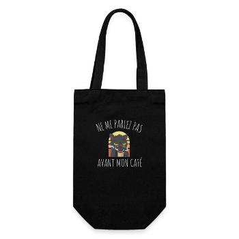 Café pas avant mon café humour chat cadeau - Sac à bouteille - noir - Devant