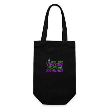 I don’t Need Therapy I Just Need To Go To Scotland - Geschenkbeutel für Flaschen - Schwarz - Vorne
