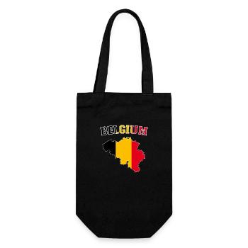 Belgium Flag Map - Gift Bag for Bottles - black - Front