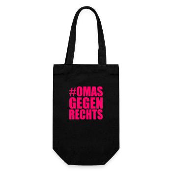 omas gegen rechts - Geschenkbeutel für Flaschen - Schwarz - Vorne