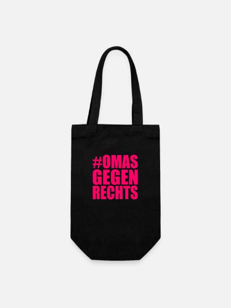 omas gegen rechts - Geschenkbeutel für Flaschen - Schwarz