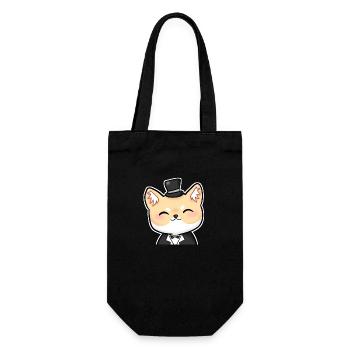 manqiwGroom Katze Kater Bräutigam Hochzeit - Geschenkbeutel für Flaschen - Schwarz - Vorne