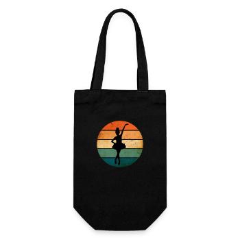 Ballerina Dances Before Retro Sunset - Gift Bag for Bottles - black - Front
