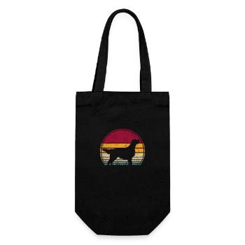 Flat Coated Retriever Retro Vintage - Gift Bag for Bottles - black - Front