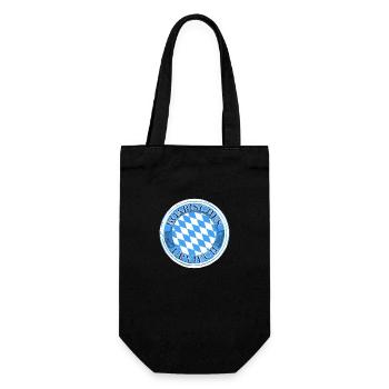 Boarisches Urviech weißblaue Rauten - Geschenkbeutel für Flaschen - Schwarz - Vorne