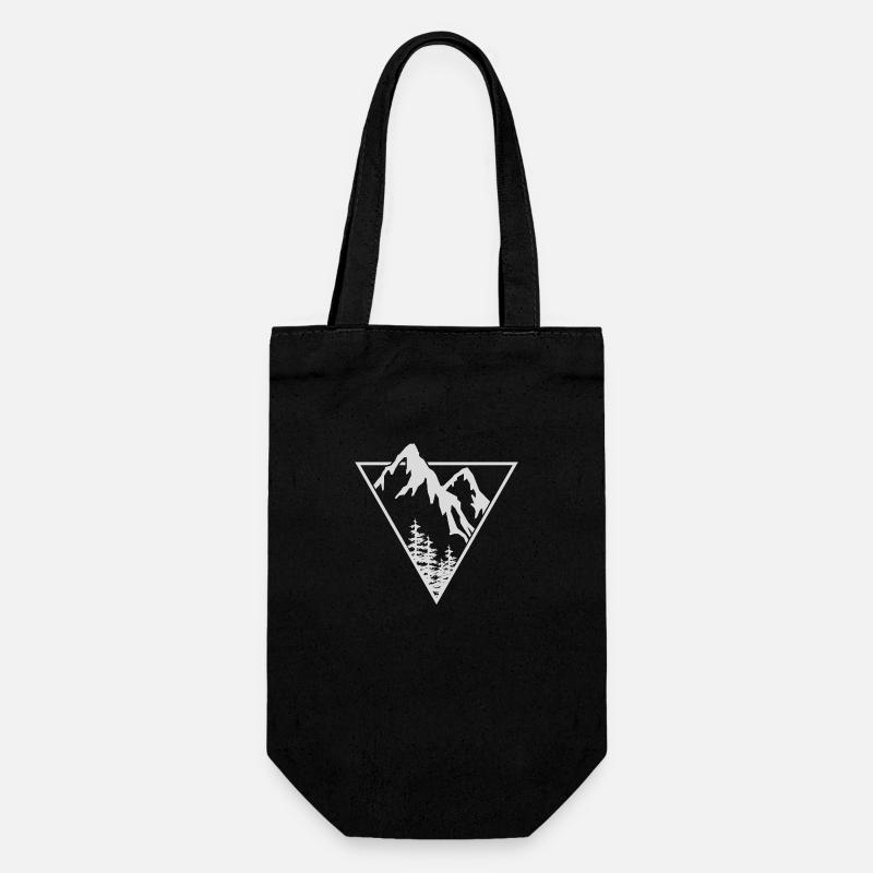 Triangle, montagne, forêt - Sac à bouteille - noir