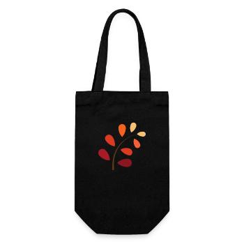 Herbstzweig mit Farbverlauf – Natürlich schön - Geschenkbeutel für Flaschen - Schwarz - Vorne