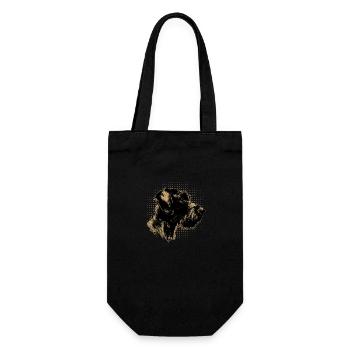 Allemand Wirehair Dog Dog Head Puppy rétro - Sac à bouteille - noir - Devant