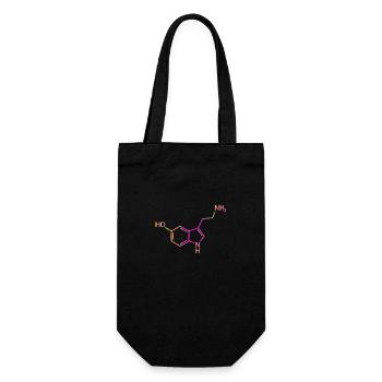 Serotonin Molekül Chemie Glück Geschenkidee - Geschenkbeutel für Flaschen - Schwarz - Vorne