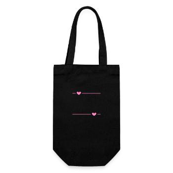 Line Heart Stroke Ornament - Gift Bag for Bottles - black - Front