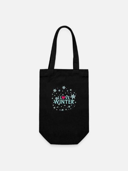 J’ADORE LES ÉTOILES DE NEIGE D’HIVER - Sac à bouteille - noir