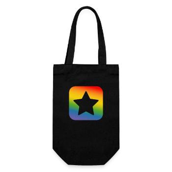 LGBT lgbtqi queer Regenbogen Stern button - Geschenkbeutel für Flaschen - Schwarz - Vorne
