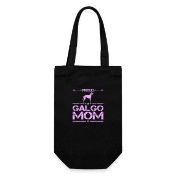 Galgo Espanol Hund Windhund Mama Pink - Geschenkbeutel für Flaschen - Schwarz - Vorne