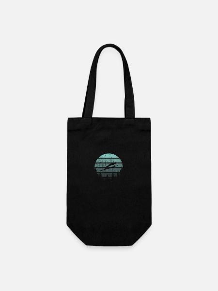 Skispringer Skispringen Retro - Geschenkbeutel für Flaschen - Schwarz