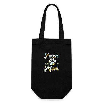 Wirehair Fox Terrier Foxie Mama Flowers - Gift Bag for Bottles - black - Front