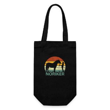 Noriker Pferd Retro Vintage - Geschenkbeutel für Flaschen - Schwarz - Vorne