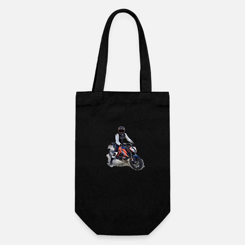 Poster Motorradfahrer - Geschenkbeutel für Flaschen - Schwarz