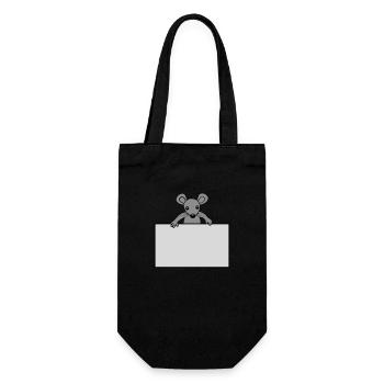 Mouse with shield - Gift Bag for Bottles - black - Front
