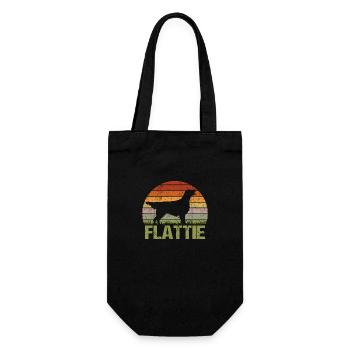 Flat Coated Retriever Vintage Retro - Gift Bag for Bottles - black - Front
