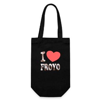 I Love Froyo - Geschenkbeutel für Flaschen - Schwarz - Vorne