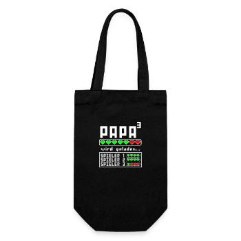Vater Papa 3 drei drittes Kind Kinder Kindern - Geschenkbeutel für Flaschen - Schwarz - Vorne