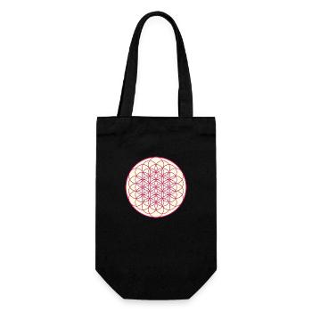 Fleur de vie, motif, fond, jaune - Sac à bouteille - noir - Devant