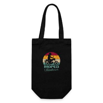 Moped DDR Mofa Ost S51 Flüsterer Retro Geschenk - Geschenkbeutel für Flaschen - Schwarz - Vorne