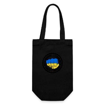 I Stand Ukraine - Geschenkbeutel für Flaschen - Schwarz - Vorne