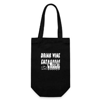 Wein - Geschenkbeutel für Flaschen - Schwarz - Vorne
