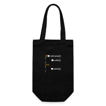 Lustiger Kaffeeprogrammier-Witz I - Geschenkbeutel für Flaschen - Schwarz - Vorne