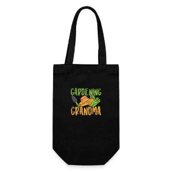 Gardening Grandma - Geschenkbeutel für Flaschen - Schwarz - Vorne