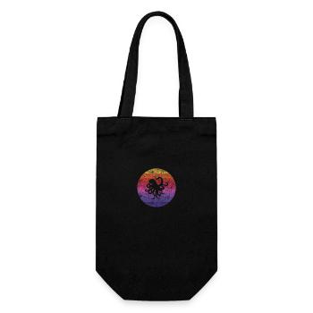 Octopus Retro - Geschenkbeutel für Flaschen - Schwarz - Vorne