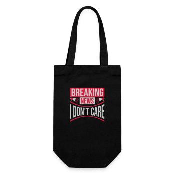 Breaking news don't care - Geschenkbeutel für Flaschen - Schwarz - Vorne