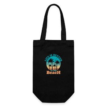 Lifes is better at the beach - Gift Bag for Bottles - black - Front