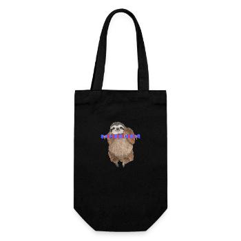 Sloth with gift - Gift Bag for Bottles - black - Front