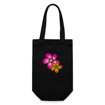 colorful flower bouquet floral flower tendril floral - Gift Bag for Bottles - black - Front