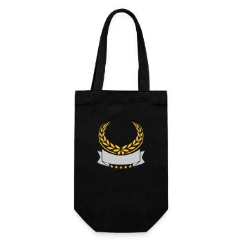 Banner Laurel Wreath Stars Empty - Gift Bag for Bottles - black - Front