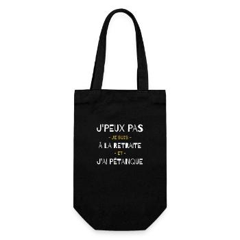 J'peux pas je suis à la retraite et j'ai pétanque - Sac à bouteille - noir - Devant