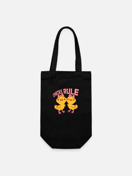 Chicks Rule Freundinnen Team - Geschenkbeutel für Flaschen - Schwarz