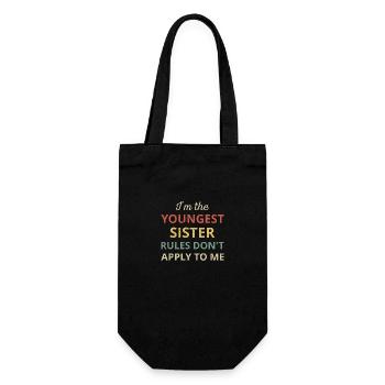 Matching Sisters - Youngest Sister Rules III - Gift Bag for Bottles - black - Front