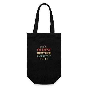 Matching Oldest Brother I Make The Rules - Gift Bag for Bottles - black - Front
