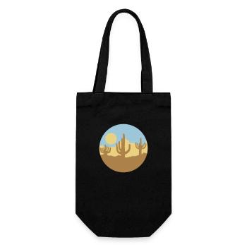 Sun Desert Landscape Silhouette - Gift Bag for Bottles - black - Front