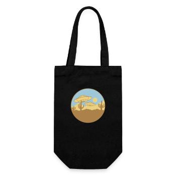 Flying Deserts UFO Scene - Gift Bag for Bottles - black - Front
