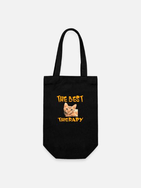 Katze - Geschenkbeutel für Flaschen - Schwarz