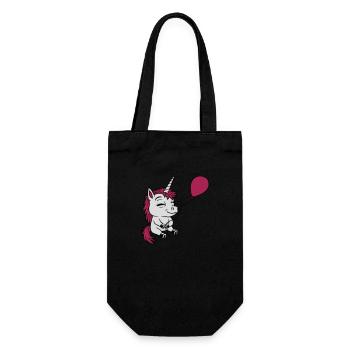 Happy Balloon Unicorn Comic - Gift Bag for Bottles - black - Front