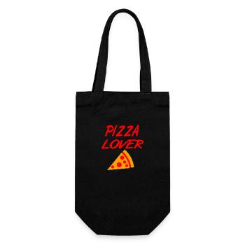 Pizza - Geschenkbeutel für Flaschen - Schwarz - Vorne